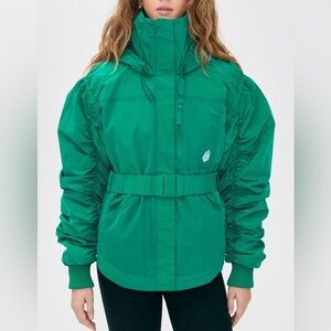 NWT Free People FP Movement Lift Laugh Love Jacket Coat in Green Glow
